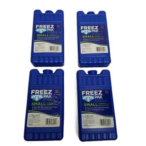 Lifoam Freez Pak Small Reusable Ice Pack 4 Pack Set Blue Cooler Lunch Box - Picture 1 of 5